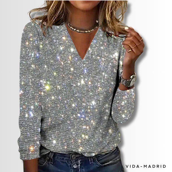 Ruby - Blusa de Diamante con Escote en V