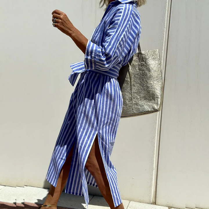 CRISTINA™ | VESTIDO CAMISA A RAYAS