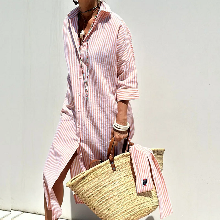 CRISTINA™ | VESTIDO CAMISA A RAYAS