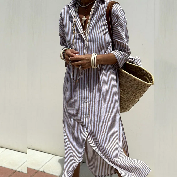 CRISTINA™ | VESTIDO CAMISA A RAYAS
