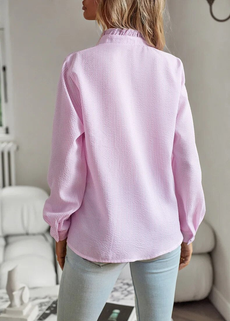 Aurora - Camisa de Manga Larga con Volantes