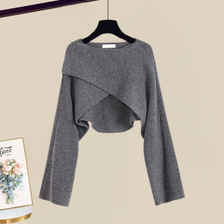 LENI - Conjunto de vestido de punto elegante