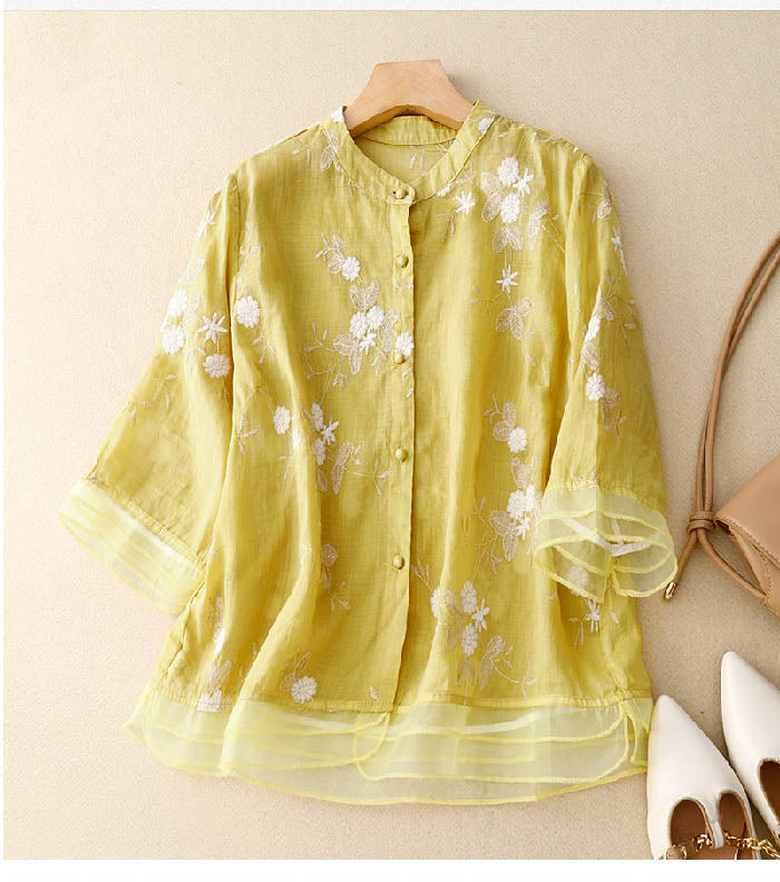 ELOISE™ | BLUSA FLORAL EN TEJIDO LIGERO