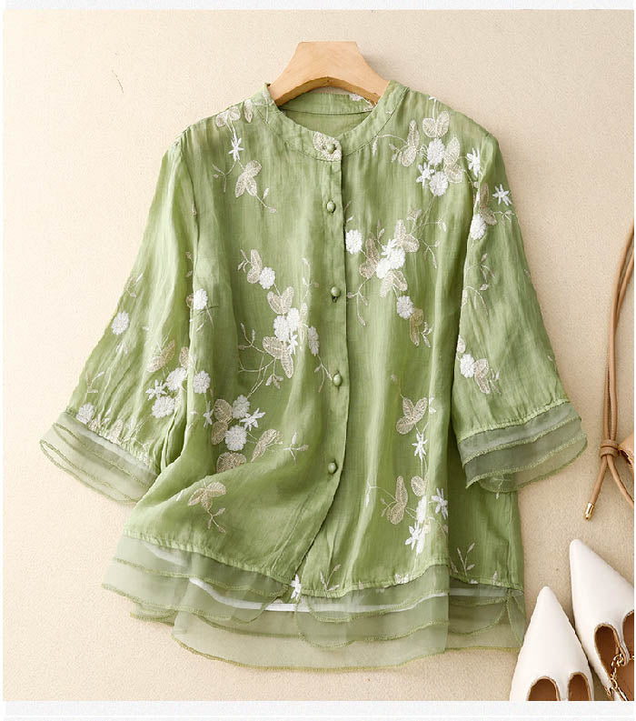 ELOISE™ | BLUSA FLORAL EN TEJIDO LIGERO
